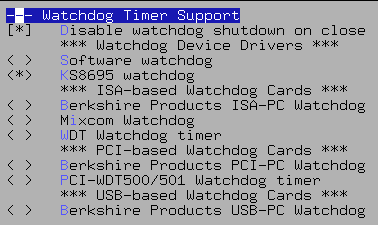 Watchdog Timer Support (Screenshot)